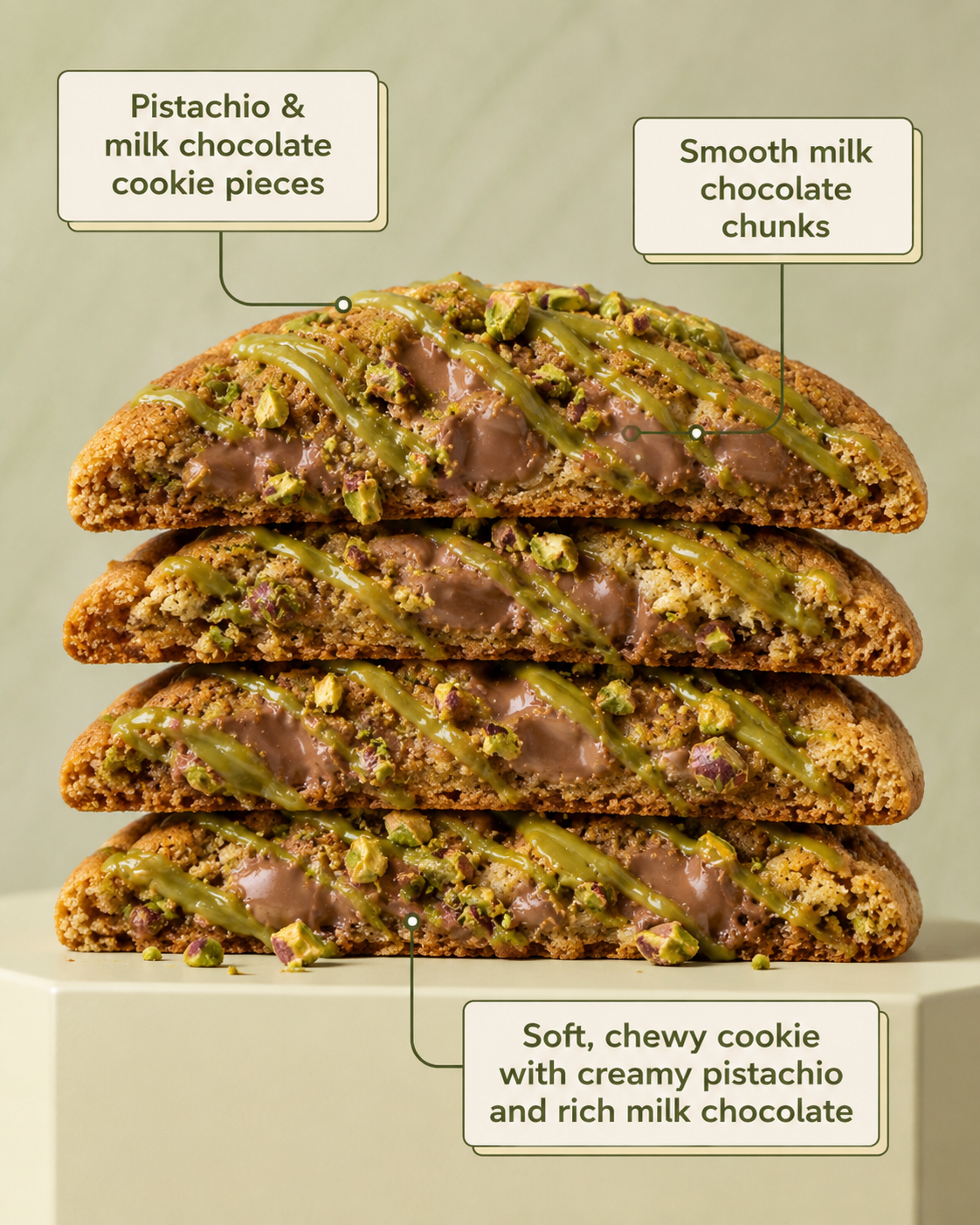 Milk Chocolate & Pistachio Cookie detail 1